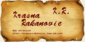 Krasna Rakanović vizit kartica
